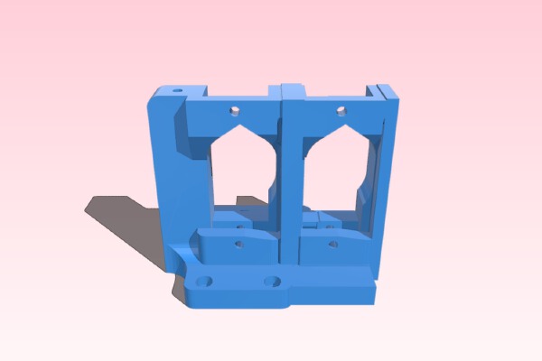 dual bulldog lite _ e3d V6 mount x carrier for prusa I3 | 3d print model
