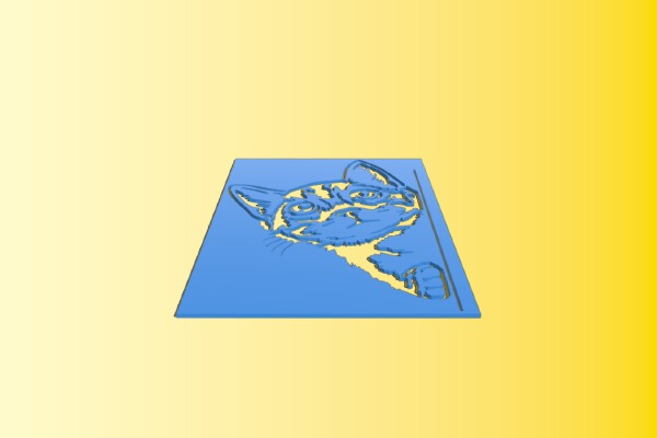 Cat stencil | 3d print model