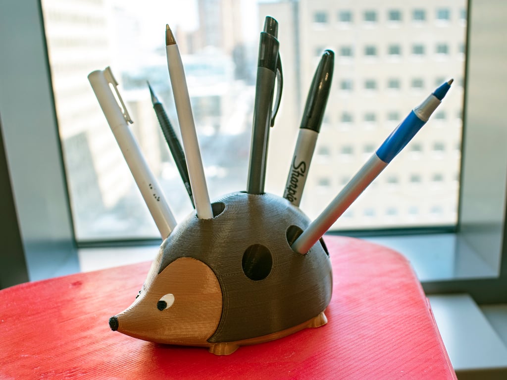 Multi-Color Hedgehog Pen Holder