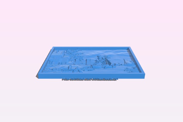 Landscape painting of the pier | 3d print model