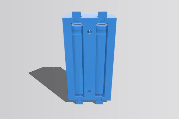 Battery holder for 2x 18650 model | 3d print model