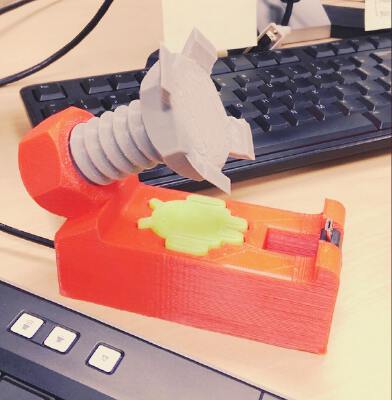 Screw & Bolt with custom Android_Apple logos | 3d print model