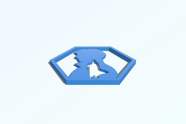 Sherlock Holmes Silhouette Hex Coaster | 3d print model