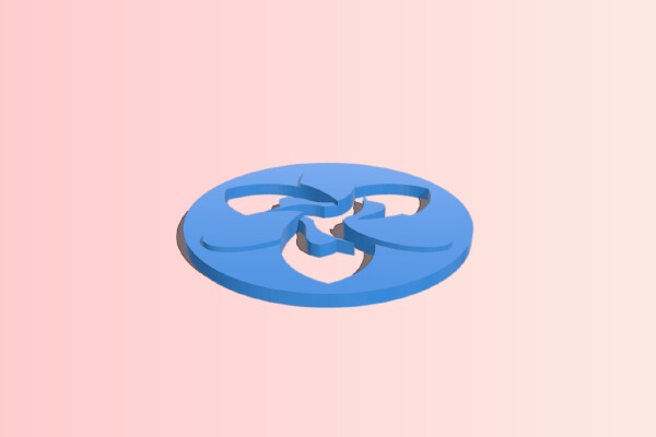 japanese crane kamon pendant | 3d print model