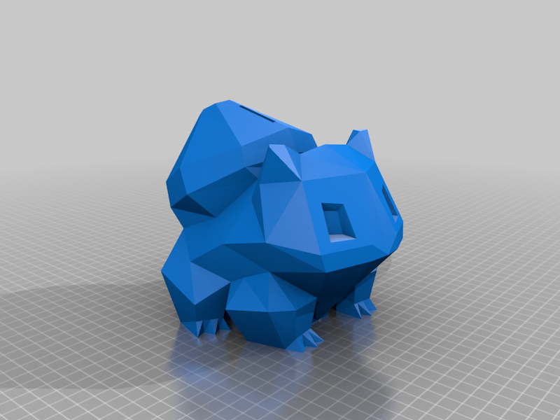 Bulbasaur low poly pokemon piggy bank