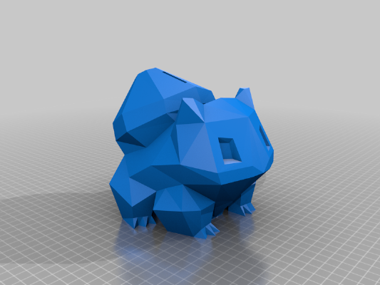 Bulbasaur low poly pokemon piggy bank | 3d print model