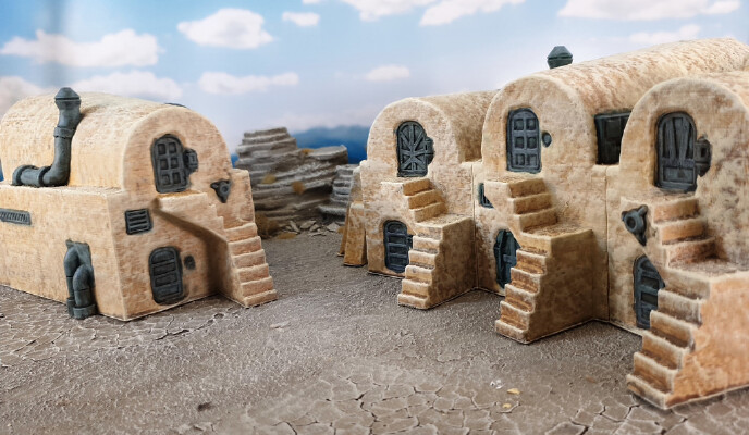 Desert scifi village | 3d print model