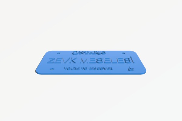 My Customized Ontario License Plate | 3d print model