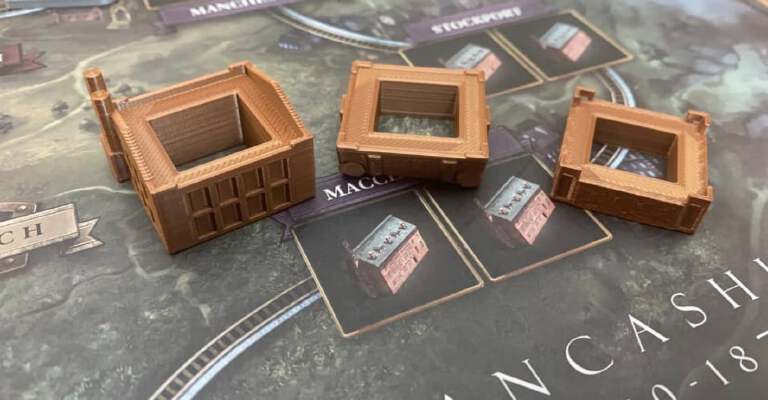 Brass board game buildings | 3d print model