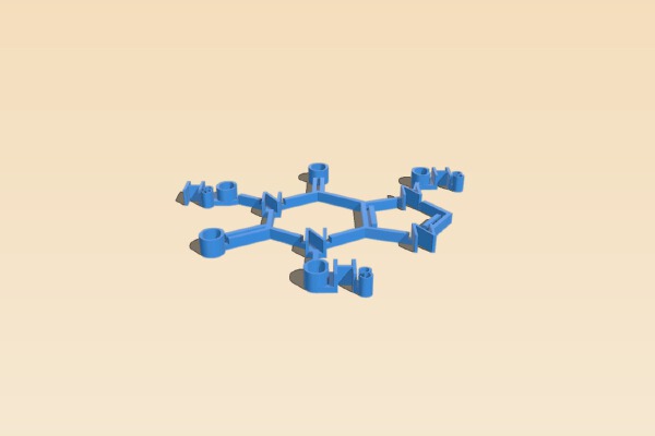 Caffeine Molecule with Raised Lettering | 3d print model