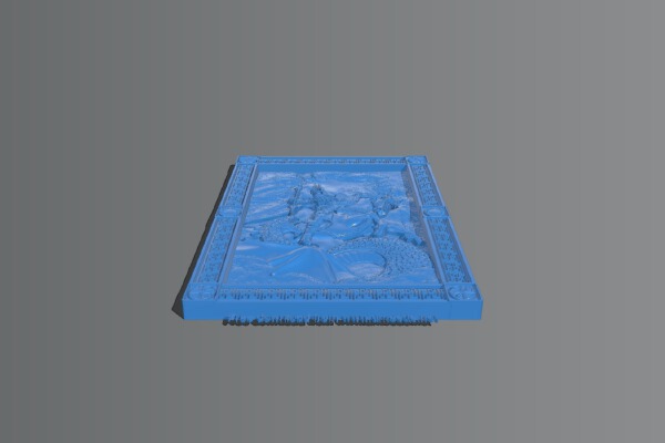 Painting of a warrior fighting a snake | 3d print model