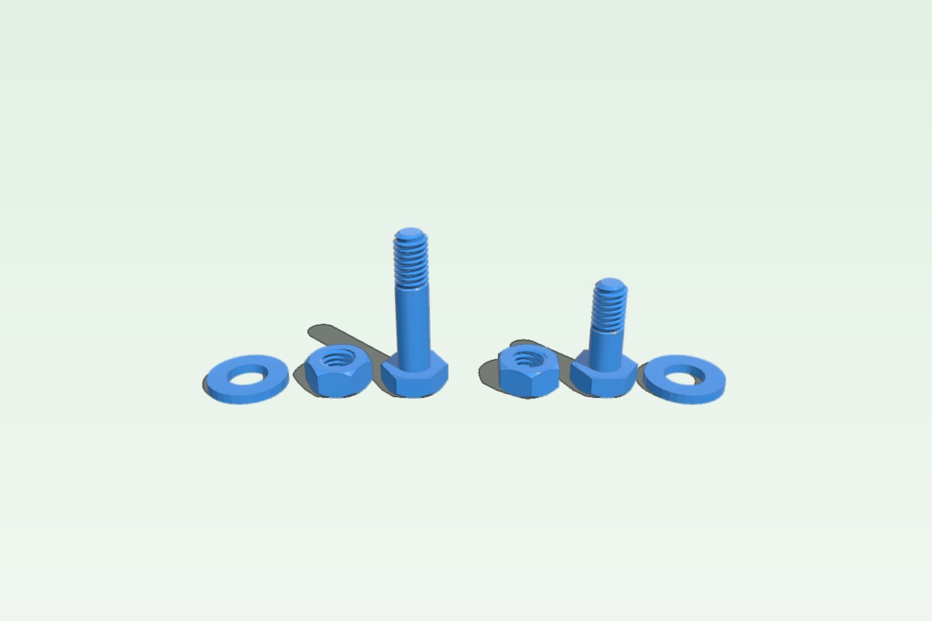 1_4" x 1" and 3_4" - 24 TPI bolts, nuts, and washers