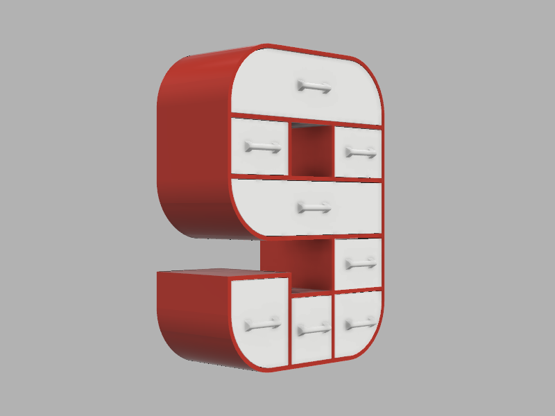 9-Frame Set of Drawers