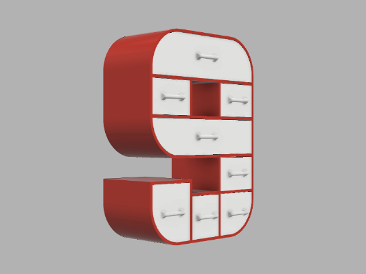9-Frame Set of Drawers | 3d print model
