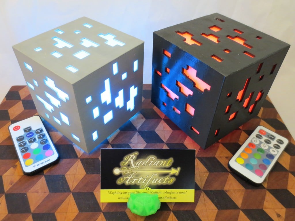 Minecraft Inspired Ore Cube LED Lamp, USB+Remote OR Batteries