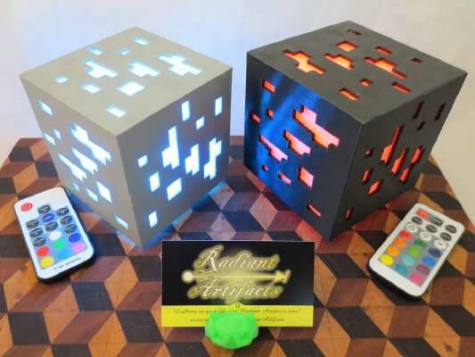 Minecraft Inspired Ore Cube LED Lamp, USB+Remote OR Batteries | 3d print model