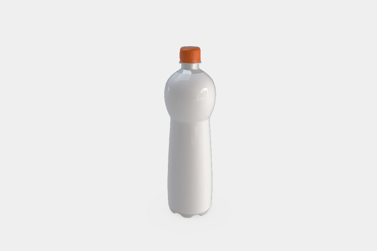Plastic Water Bottle with Orange Cap Mockup