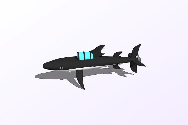tintin submarine shark - sous marin requin rev A | 3d print model