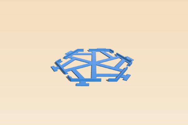 Hex tile holder for board games (Eclipse, TI3, Settlers of Catan, etc) using symmetry (C_6 point group) in blender | 3d print model