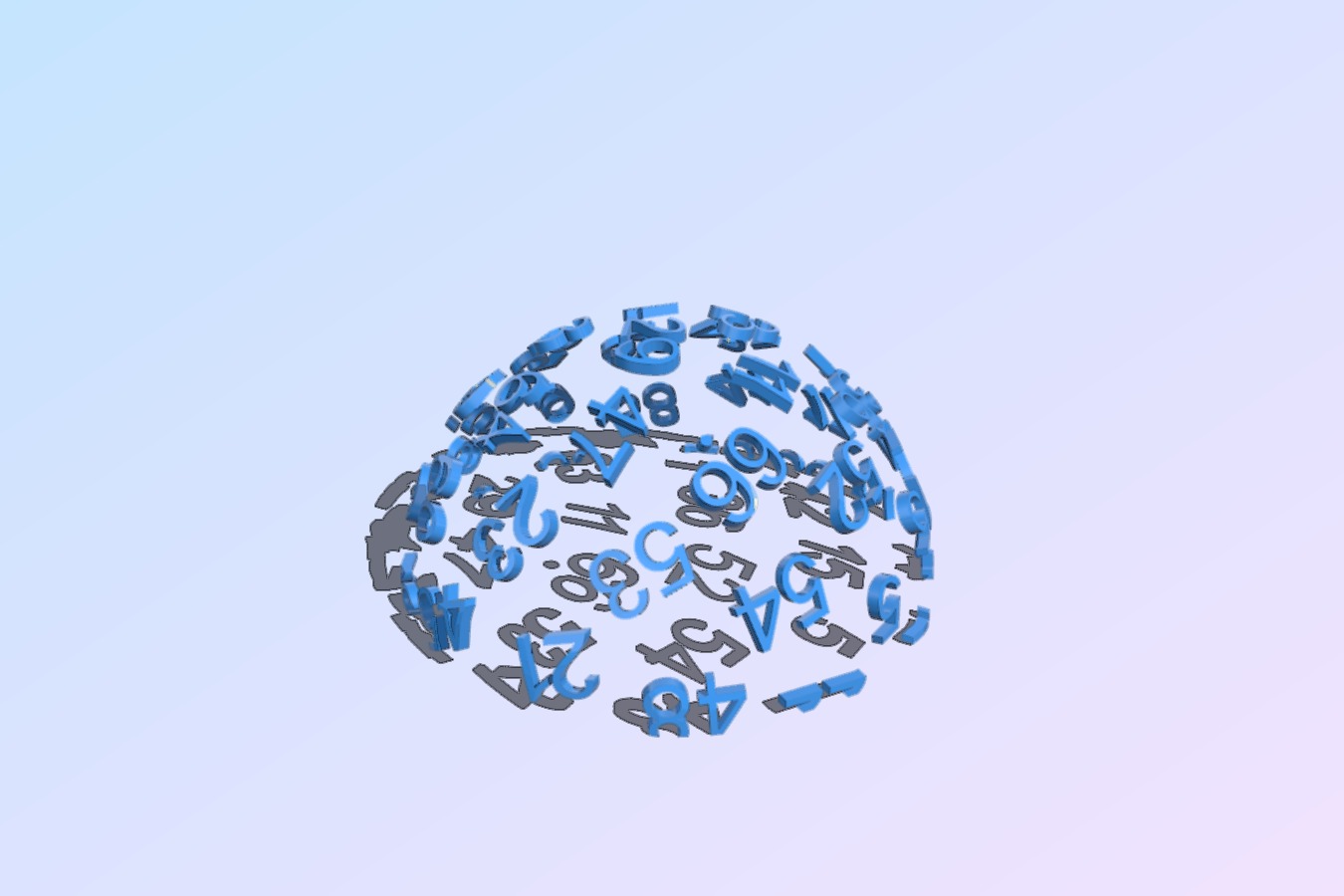 generated 69 faces dice