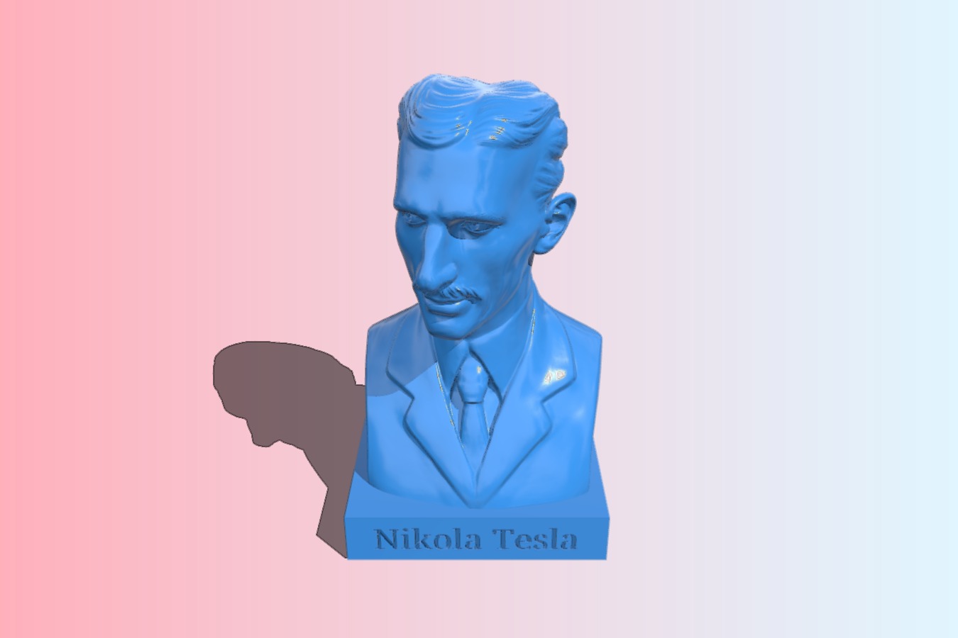 Tesla Bust With Tiny Annotated Plinth