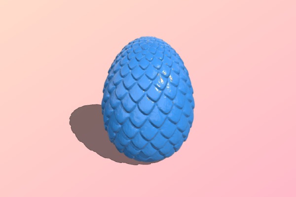 Solid Dragon Egg (remix of my threaded dragon egg) | 3d print model