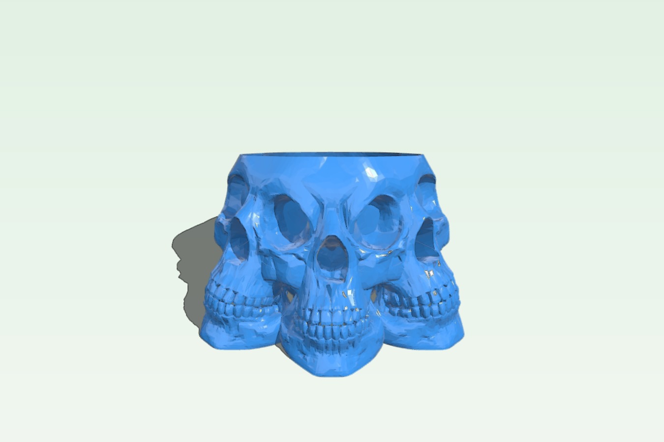 Tri Human Skull Pot No Supports- Full Scale