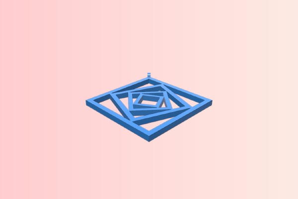 Square2 Pendant | 3d print model
