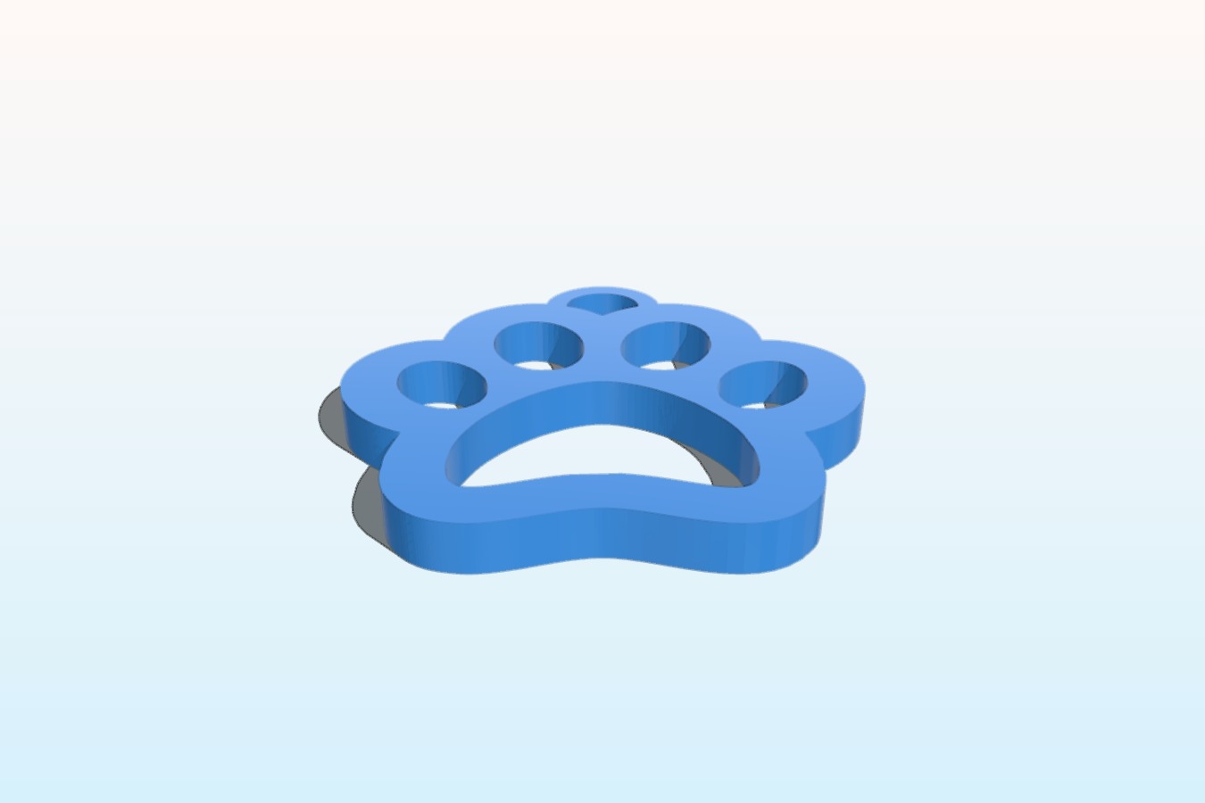 Footprint dog keychain