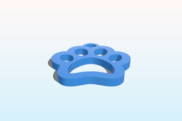 Footprint dog keychain | 3d print model