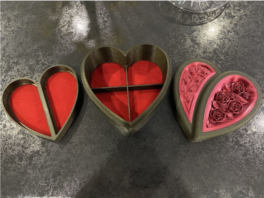 Heart Jewellery Box with tray insert
