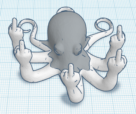 Fucktopus Smoothed and Split Head _ Body | 3d print model