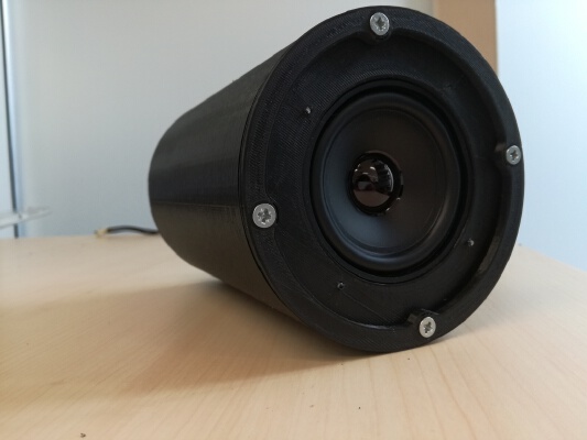 Sealed cylinder speaker enclosure for Visaton FR 8JS driver | 3d print model