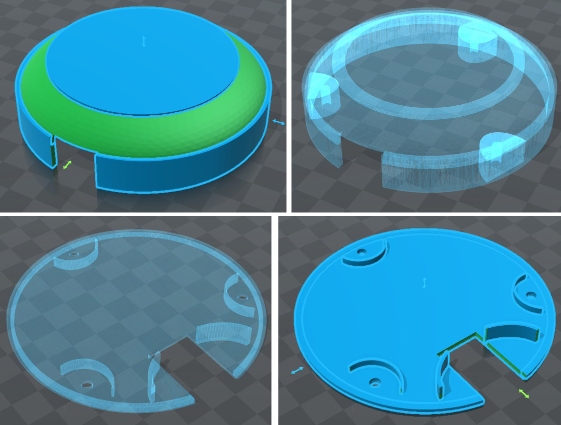 puck round circuit or LED holder