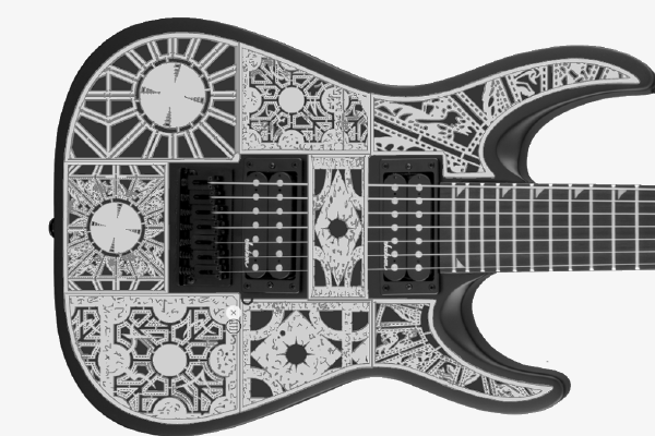 Jackson Dinky JS22-7 hellraiser detail | 3d print model