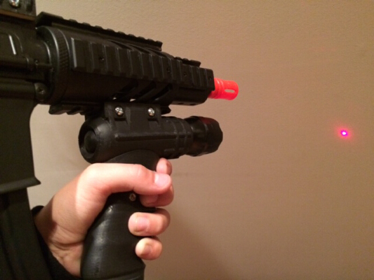 Picatinny Airsoft Grip with 3 lighting options and laser | 3d print model
