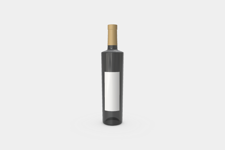 Glass Bottle of Red Wine Mockup