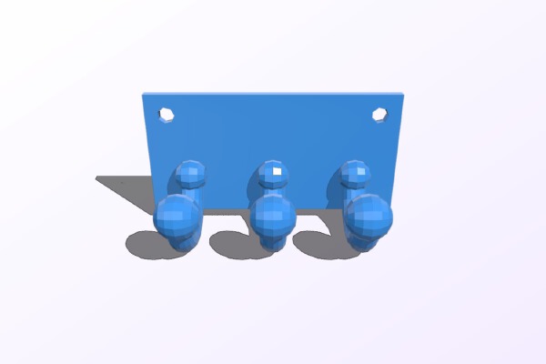 BlocksCAD Key Rack | 3d print model