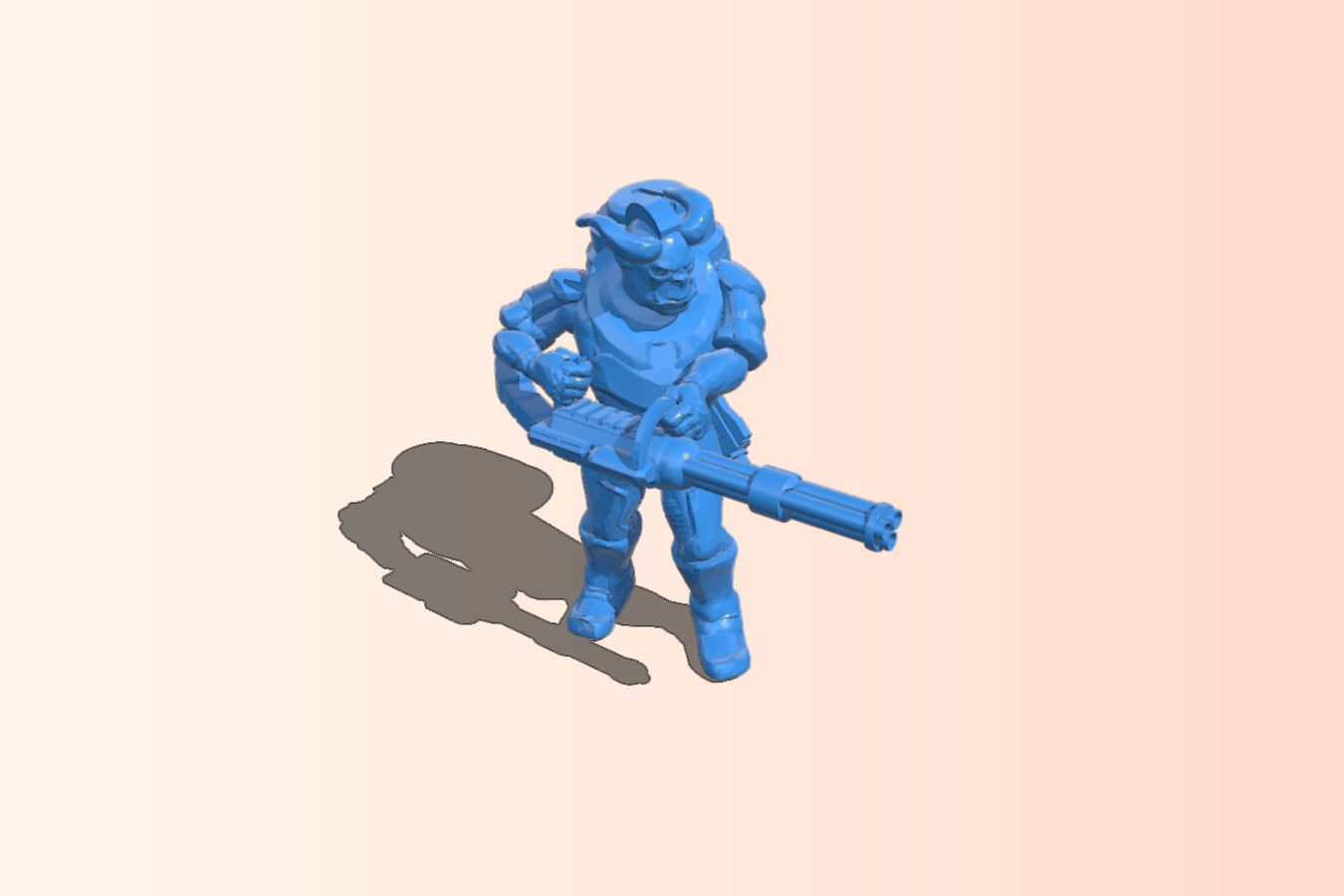 Troll  with tri-barrel minigun and drum mag.