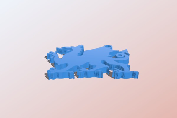 Welsh Dragon Keyring | 3d print model