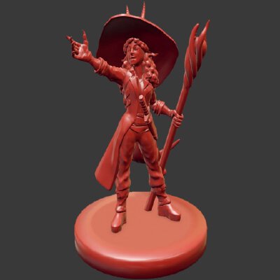 Tiefling Warlock Girl Miniature | 3d print model