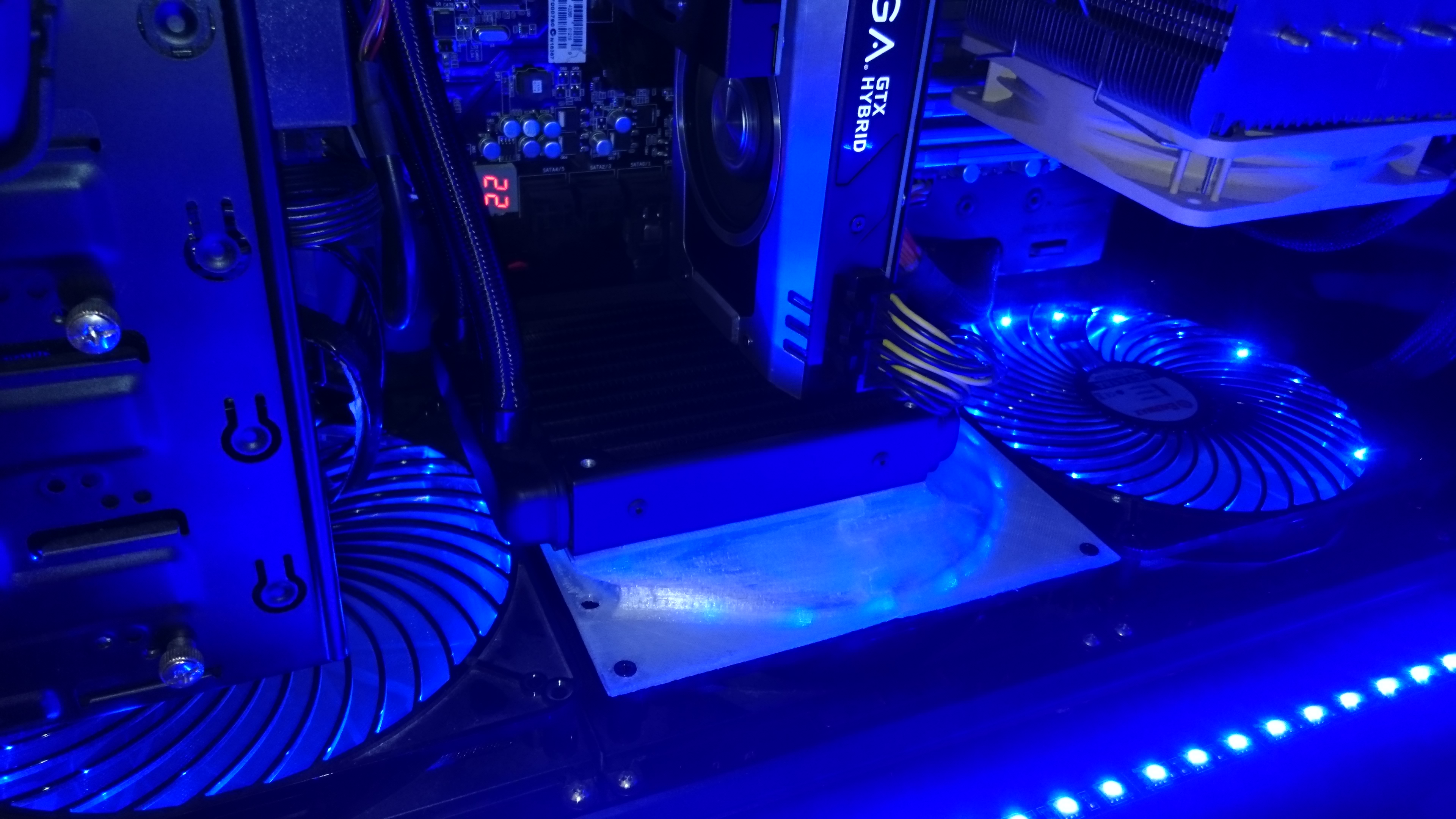 Fan Adapter Silverstone Raven RV2 180mm to EVGA GTX Hybrid 120mm Radiator