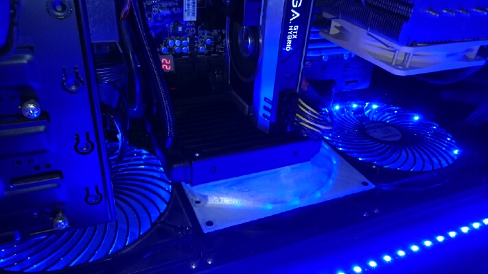 Fan Adapter Silverstone Raven RV2 180mm to EVGA GTX Hybrid 120mm Radiator | 3d print model