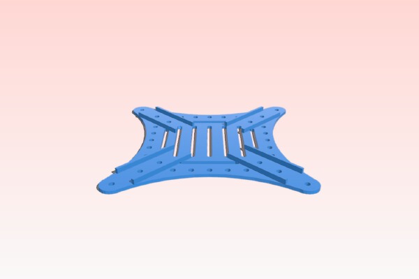 Down plate with guides for aluminium tubes alignment | 3d print model