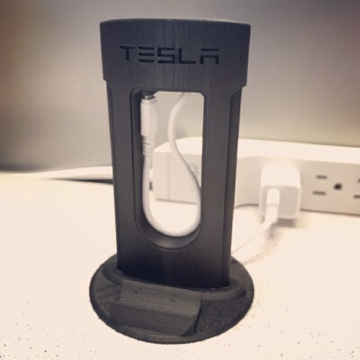 Tesla Phone Charger For Desk Grommet | 3d print model