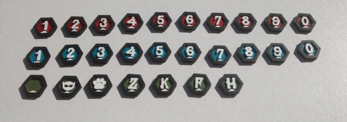 Hexagonal Numbered Tokens | 3d print model