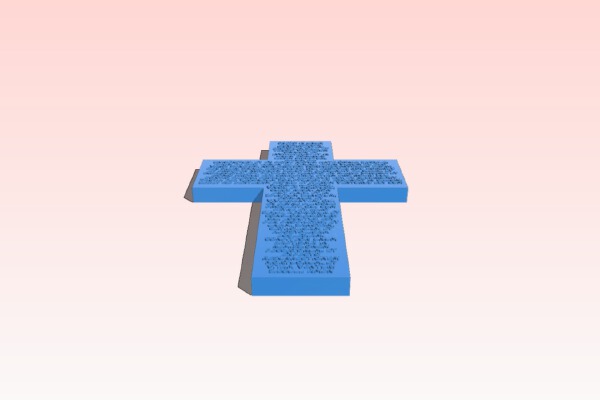 Hangable Christian Cross: Nicean Creed | 3d print model