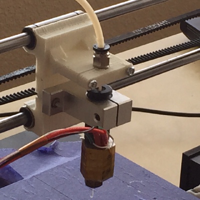 QUBD : Bowden style x-carriage with hot-end metal holder | 3d print model