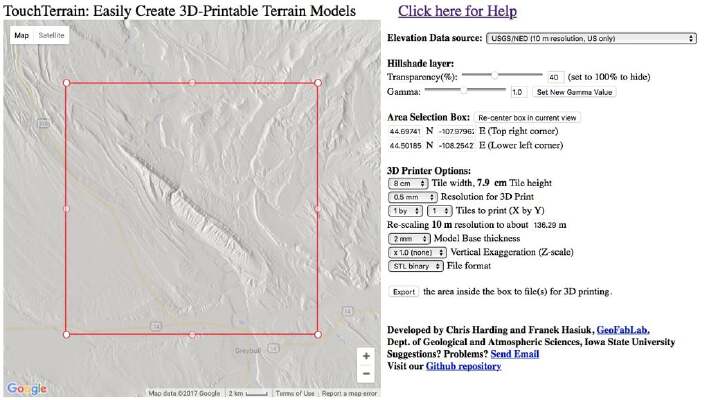 TouchTerrain | 3d print model