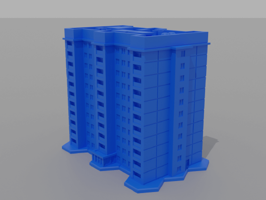 6mm Residential Tower 2A - Hexed and Hexless | 3d print model